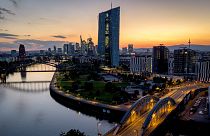 The European Central Bank pictured next to the river Main in Frankfurt, Germany.